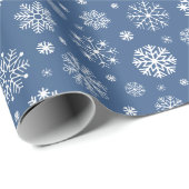 Winter Holiday Gift Wrap with Classic Snow Pattern Cadeaupapier (Rol Hoek)