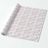 Winter Holiday Gift Wrap with Classic Snow Pattern Cadeaupapier (Uitgerold)