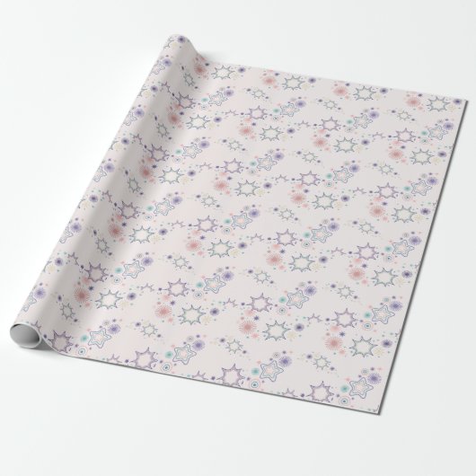 Winter Holiday Gift Wrap with Classic Snow Pattern Cadeaupapier (Uitgerold)