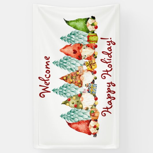 Winter Holiday Gnome Banner (Verticaal)