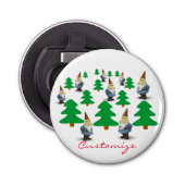 Winter Holiday Gnomes kerstbomen Thunder_ Button Flesopener (Voorkant)