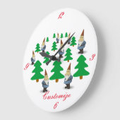 Winter Holiday Gnomes kerstbomen Thunder_Cove Grote Klok (Hoek)