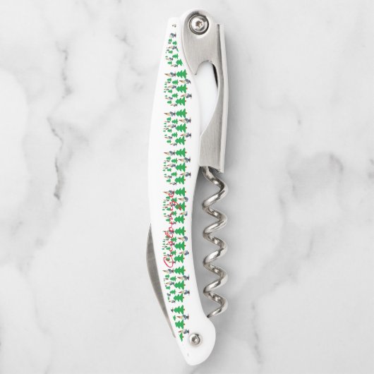 Winter Holiday Gnomes kerstbomen Thunder_Cove Kurkentrekker (Achterkant)