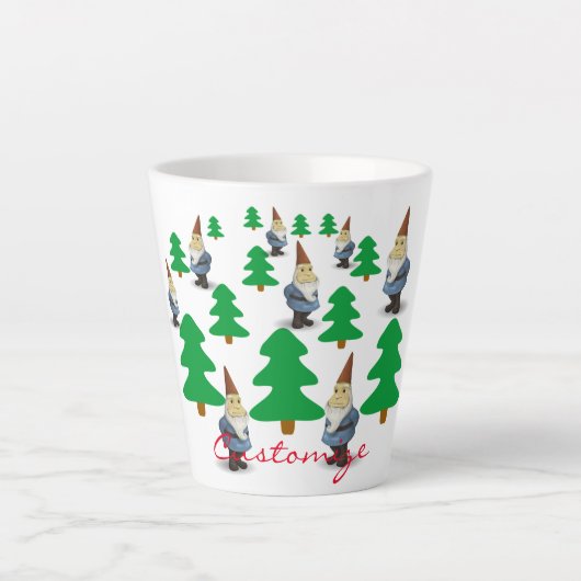 Winter Holiday Gnomes kerstbomen Thunder_Cove Latte Mok (Voorkant)