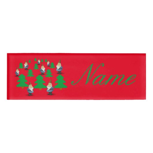 Winter Holiday Gnomes kerstbomen Thunder_Cove Naambadge (Voorkant)