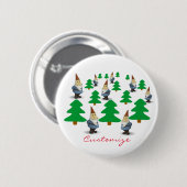 Winter Holiday Gnomes kerstbomen Thunder_Cove Ronde Button 5,7 Cm (Voorkant /achterkant)