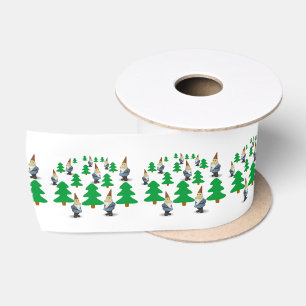 Winter Holiday Gnomes kerstbomen Thunder_Cove Satijnen Lint