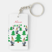 Winter Holiday Gnomes kerstbomen Thunder_Cove Sleutelhanger (achterkant)