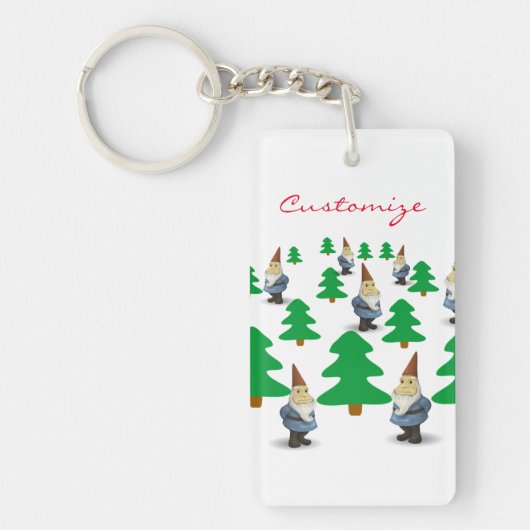 Winter Holiday Gnomes kerstbomen Thunder_Cove Sleutelhanger (Voorkant)
