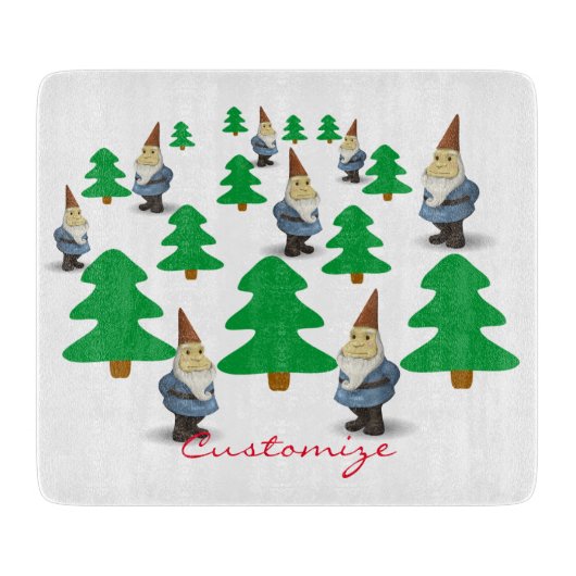 Winter Holiday Gnomes kerstbomen Thunder_Cove Snijplank (Voorkant)