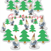 Winter Holiday Gnomes kerstbomen Thunder_Cove Sticker (Voorkant)