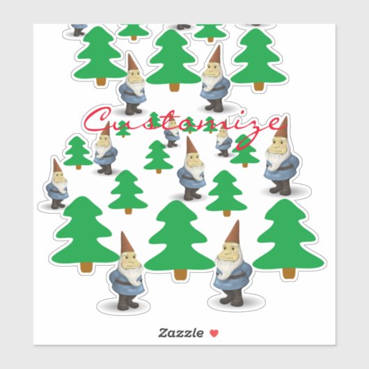 Winter Holiday Gnomes kerstbomen Thunder_Cove Sticker (Vel)