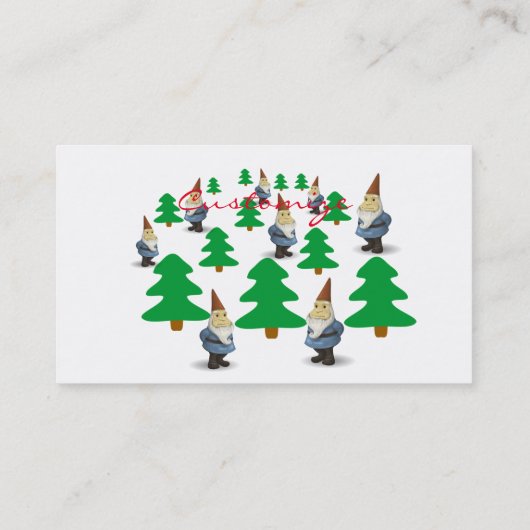 Winter Holiday Gnomes kerstbomen Thunder_Cove Visitekaartje (Achterkant)