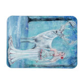 Winter Holiday godin met hert-poster van Renee Magneet (Horizontaal)