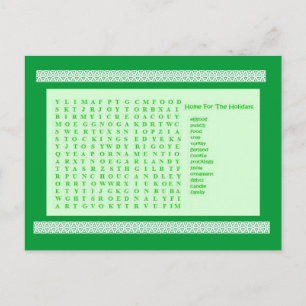 Winter Holiday Green Puzzle Feestdagenkaart