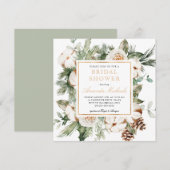 Winter Holiday Greenery Pine Gold Vrijgezellenfees Kaart (Voorkant / Achterkant)