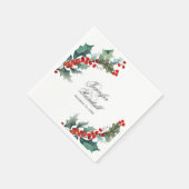 Winter Holiday Greenery Waterverf Wedding Servetten (Hoek)
