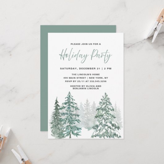 Winter Holiday Kaart (Voorkant / Achterkant in situ)