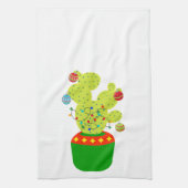 Winter Holiday Kerstmis Cactus Desert Southwest Theedoek (Verticaal)