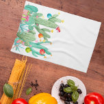 Winter Holiday Kerstmis Cactus Desert Southwest Theedoek<br><div class="desc">Dit ontwerp werd gecreeerd door digitale kunst. Het kan worden gepersonaliseerd door de aanpassingsknoop te klikken en de kleur te veranderen, een naam, initialen of uw favoriete woorden toe te voegen. Neem contact met me op colorflowcreations@gmail.com als je dit ontwerp op een ander product wilt gebruiken. Koop mijn oorspronkelijke abstracte...</div>