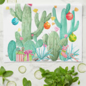 Winter Holiday Kerstmis Cactus Desert Southwest Theedoek (Gevouwen)