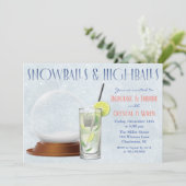 Winter Holiday Kerstmis cocktails Kaart (Staand voorkant)