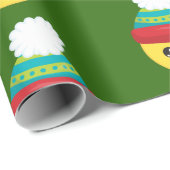 Winter Holiday Kerstmis Emoji Wrapping Paper Cadeaupapier (Rol Hoek)