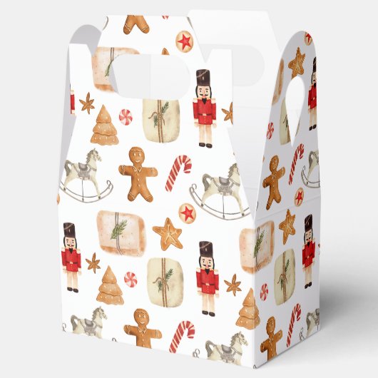 Winter Holiday Kerstmis Nutcracker Cookie Pattern Bedankdoosjes (Geopend)