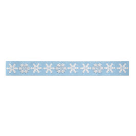 Winter Holiday Kerstmis White Snowflake Patroon Satijnen Lint