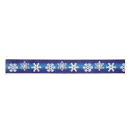 Winter Holiday Kerstmis White Snowflake Patroon Satijnen Lint
