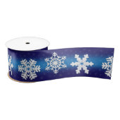 Winter Holiday Kerstmis White Snowflake Patroon Satijnen Lint (Spoel)