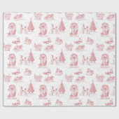 Winter Holiday Kerstmis - White Toile Gift Cadeaupapier (Vlak)