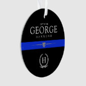 Winter Holiday | Monogram politie Gepersonaliseerd Ornament (voorkant)