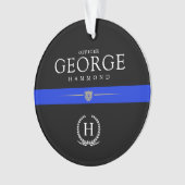 Winter Holiday | Monogram politie Gepersonaliseerd Ornament (voorkant)
