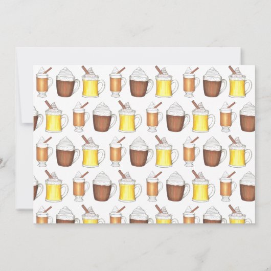 Winter Holiday Open House Hot Cocoa Rum Egg Nog Kaart (Achterkant)