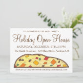 Winter Holiday Open House Kerstbiscotti Kaart (Staand voorkant)