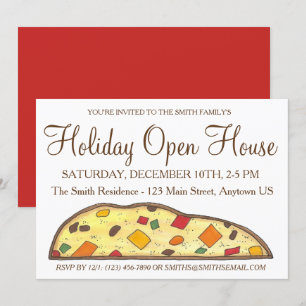 Winter Holiday Open House Kerstbiscotti Kaart