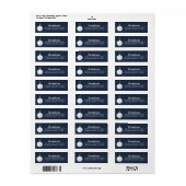 Winter Holiday Ornament Navy Blue Etiket (Full Sheet)