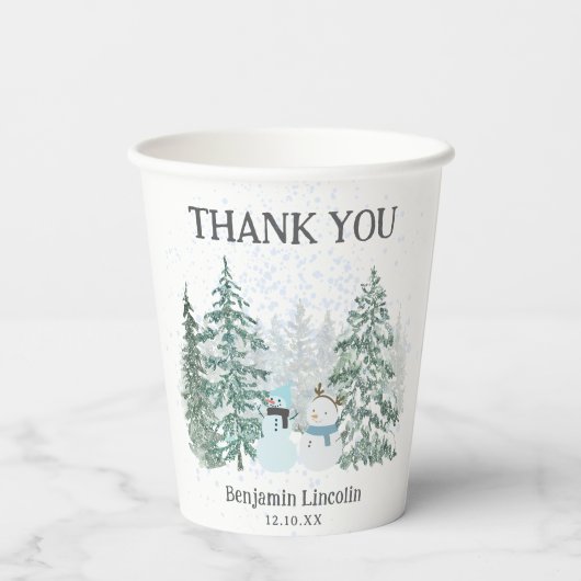 Winter Holiday Papieren Bekers (Achterkant)