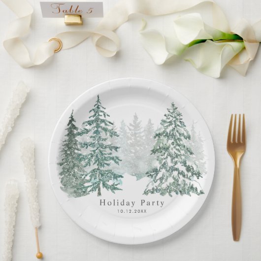 Winter Holiday Papieren Bordje (Huwelijk)