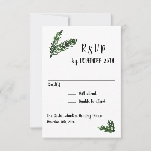 Winter Holiday Party Event Receptie RSVP (Voorkant)