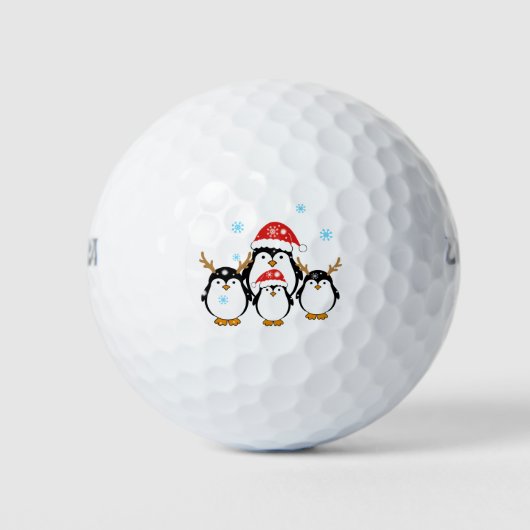 Winter Holiday Penguins Golfballen (Voorkant)