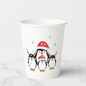 Winter Holiday Penguins Papieren Bekers (Voorkant)