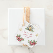 Winter Holiday Pine Cones Kerstbal Weddenschap Bedankjes Labels (In situ)