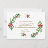 Winter Holiday Pine Cones Kerstbal Weddenschap Bedankkaart (Achterkant)