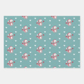 Winter Holiday Pink Green Inpakpapier Vel (Voorkant 2)