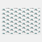 Winter Holiday Pink Green Inpakpapier Vel (Voorkant)