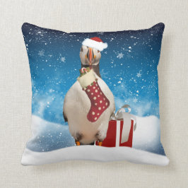 Winter Holiday Puffin met stoppen en gieten Kussen