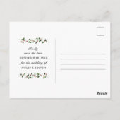 Winter Holiday Red Berry Wedding Save the Date Briefkaart (Achterkant)
