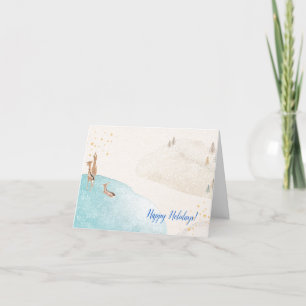 Winter Holiday Reindeer Feestdagen Kaart